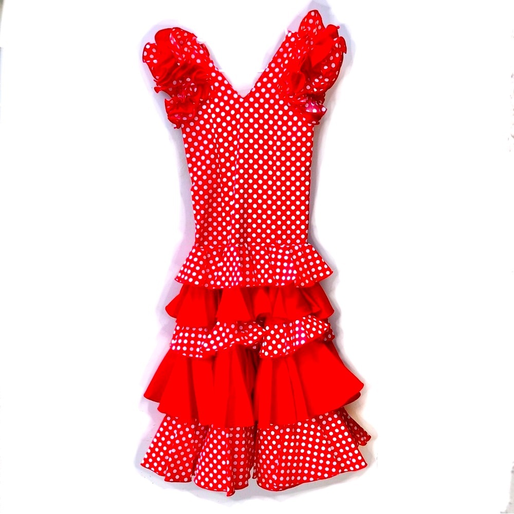 Flamenco Dancer Costume Dress Polka Dot Rodney Professional Made in Spain